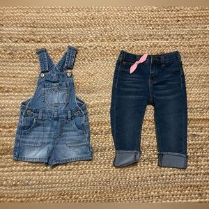 Wonder Nation Blue Denim Overalls and Hudson Jeans Set